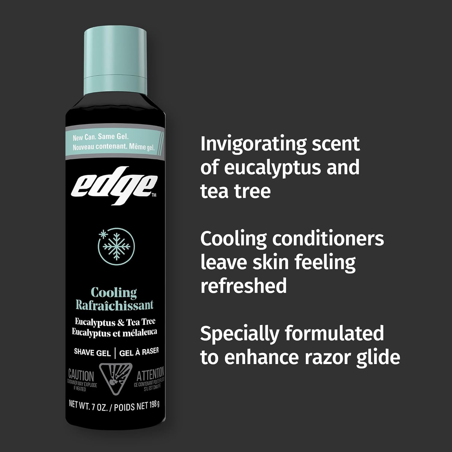 Edge Shave Gel for Men, Cooling Eucalyptus & Tea Tree, 7oz (3 Pack) - Shaving Gel For Men That Moisturizes, Protects and Soothes To Help Reduce Skin Irritation (Packaging May Vary)