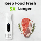 Compact Vacuum Sealer For Food Storage: Portable Handheld Food Sealer, 80Kpa Suction, 1800Mah Battery, 30 Reusable Vacuum Bags, Preserve 5X Freshness With Easy Operation