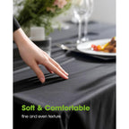 Pureegg Rectangle Table Cloth 60" x 84" – Durable Polyester Tablecloth Offers Reusable & Washable Protection, Ideal for Outdoor Party, Picnic, Wedding, Banquet and Birthday, 1 Pack, Black