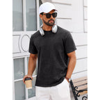 Runcati Mens Short Sleeve T-Shirts 100% Cotton Crew Neck Casual Shirt Vintage Acid Wash Summer Fashion Tees