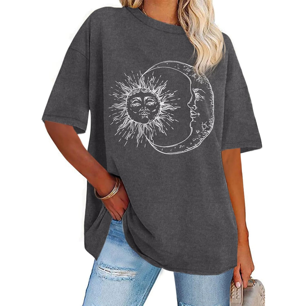 Womens Oversized Tshirt Graphic Tees Crew Neck Summer Short Sleeve Loose Fit Tops 2026