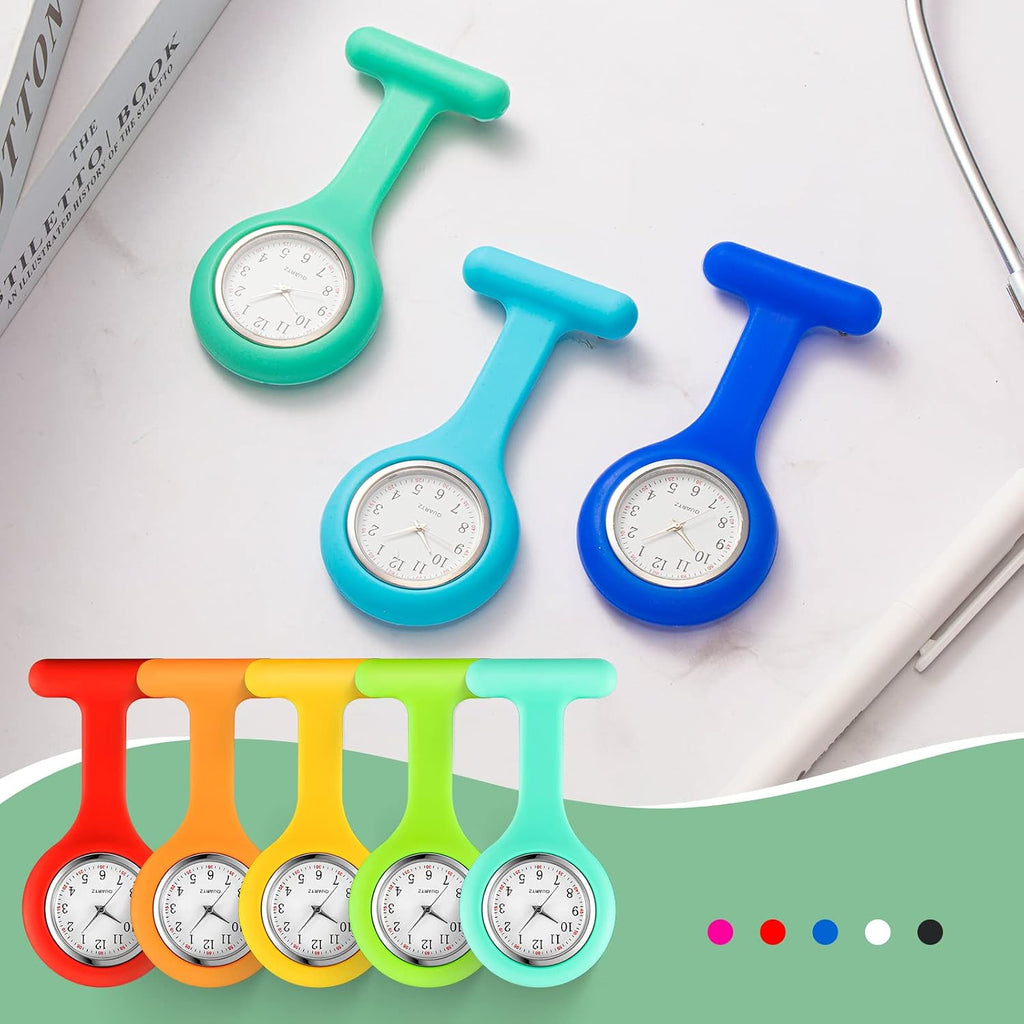 Kenning 15 Pack Clip On Nurse Watches For Women Men, Silicone Lapel Pin Pocket Fob Stethoscope Watch With Second Hand For Employee Appreciation Cna Week Doctor Nurse Student Graduation Gift