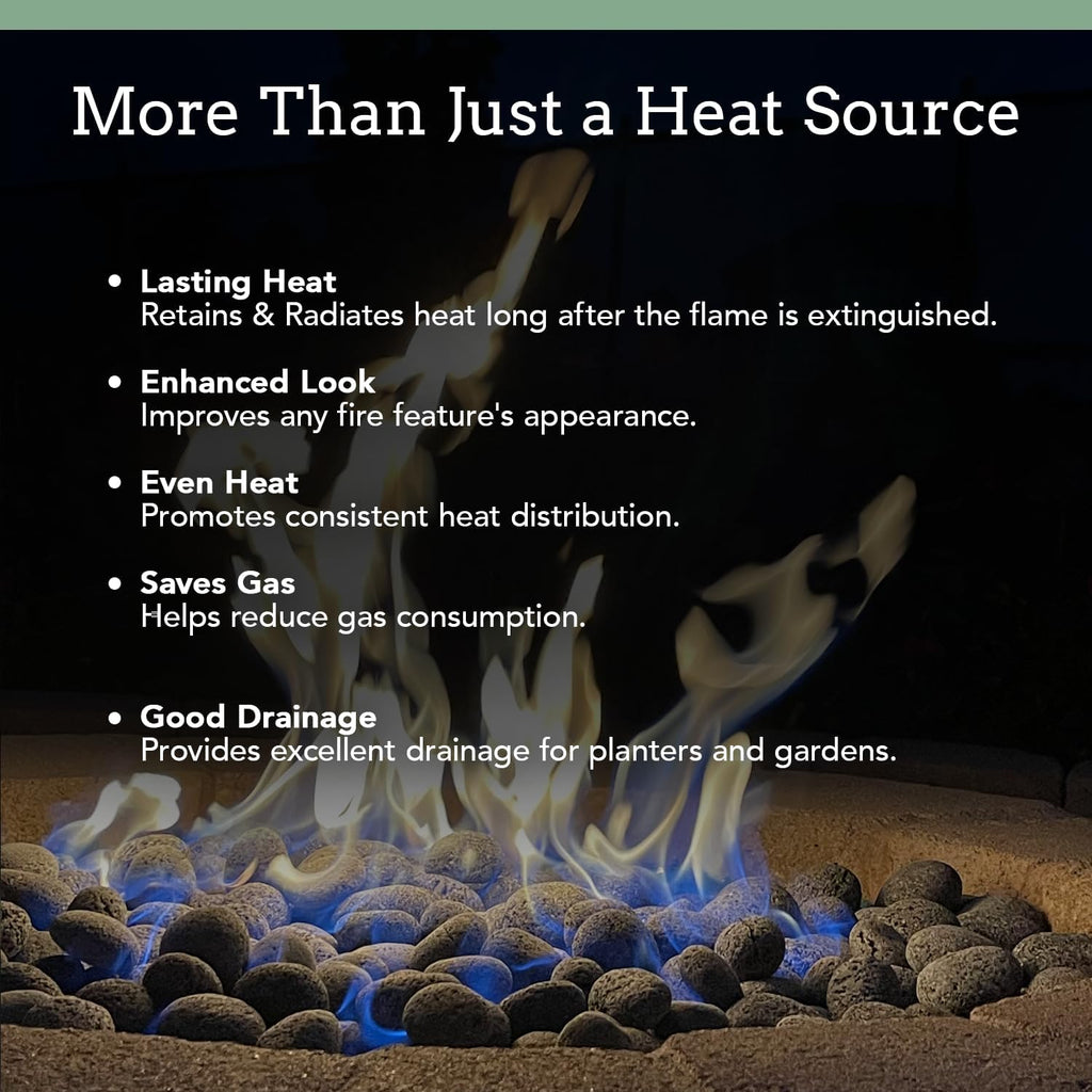 Black Lava Rocks For Fire Pit - 1 To 2 Inch 20 Lbs - Gas Fireplace Rocks - Black Lava Rock For Propane Fire Pit - Decorative Lava Stone Volcanic Rock For Outdoor & Indoor Gas Fireplace