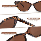 Cat Eye Sunglasses for Women, Vintage Retro Narrow Cateye Frame Trendy Sun Glasses, OP6913 Tortoise