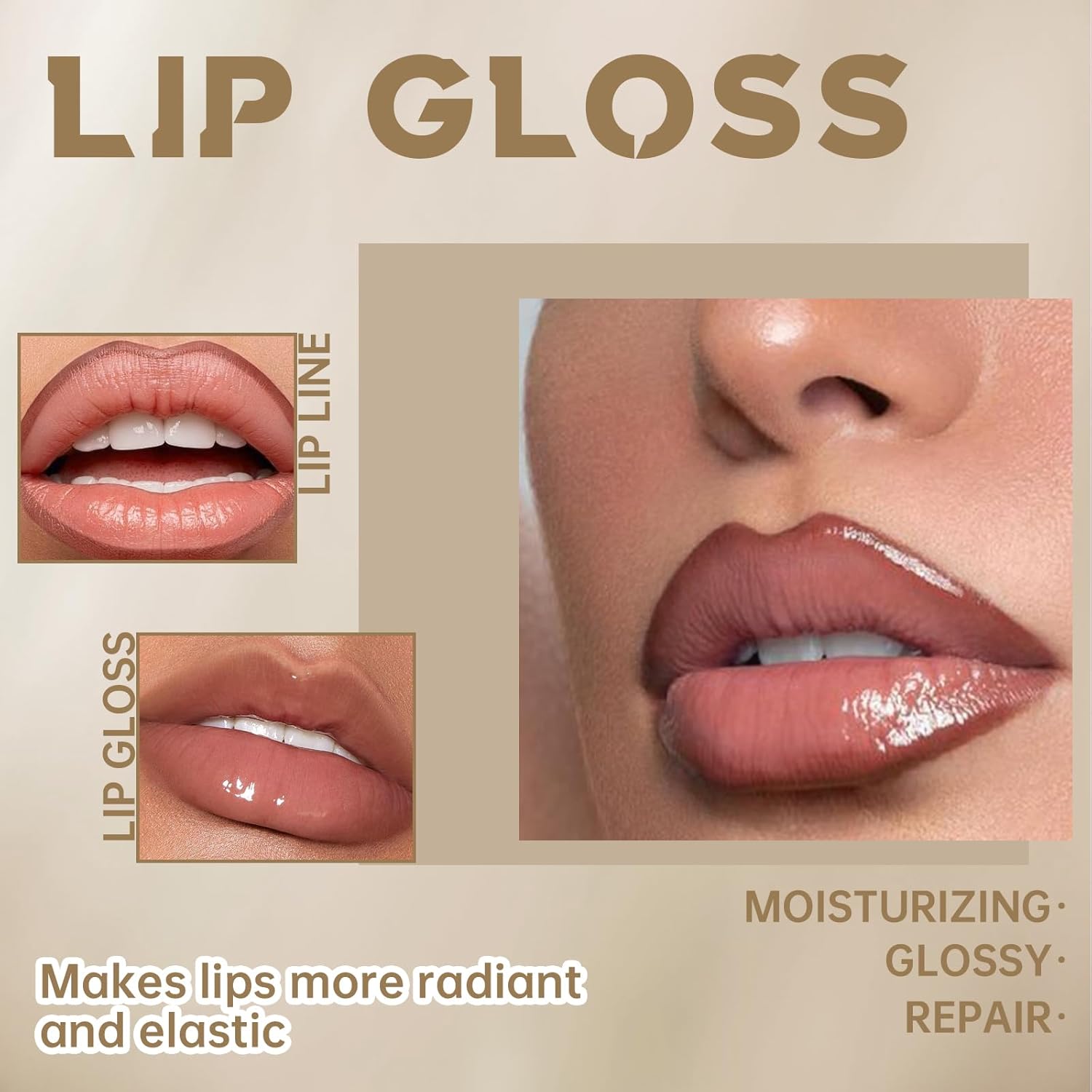 HOSAILY Peel Off Lip Liner Stain Tattoo, Long Lasting Waterproof Lip Stain Peel off, Tattoo Nude Lip Liner and Lip Gloss Combo, Non-Stick Cup Nourishing Lip Gloss Set Lipstick Makeup