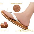 ONCAI Women's Flip Flops Comfortable Arch Support Yoga Mat Summer Beach Walking Thong Cushion Sandals Ladies Outdoor Vacation Essentials Slide Shoes Rubber Soles US Size 5-11