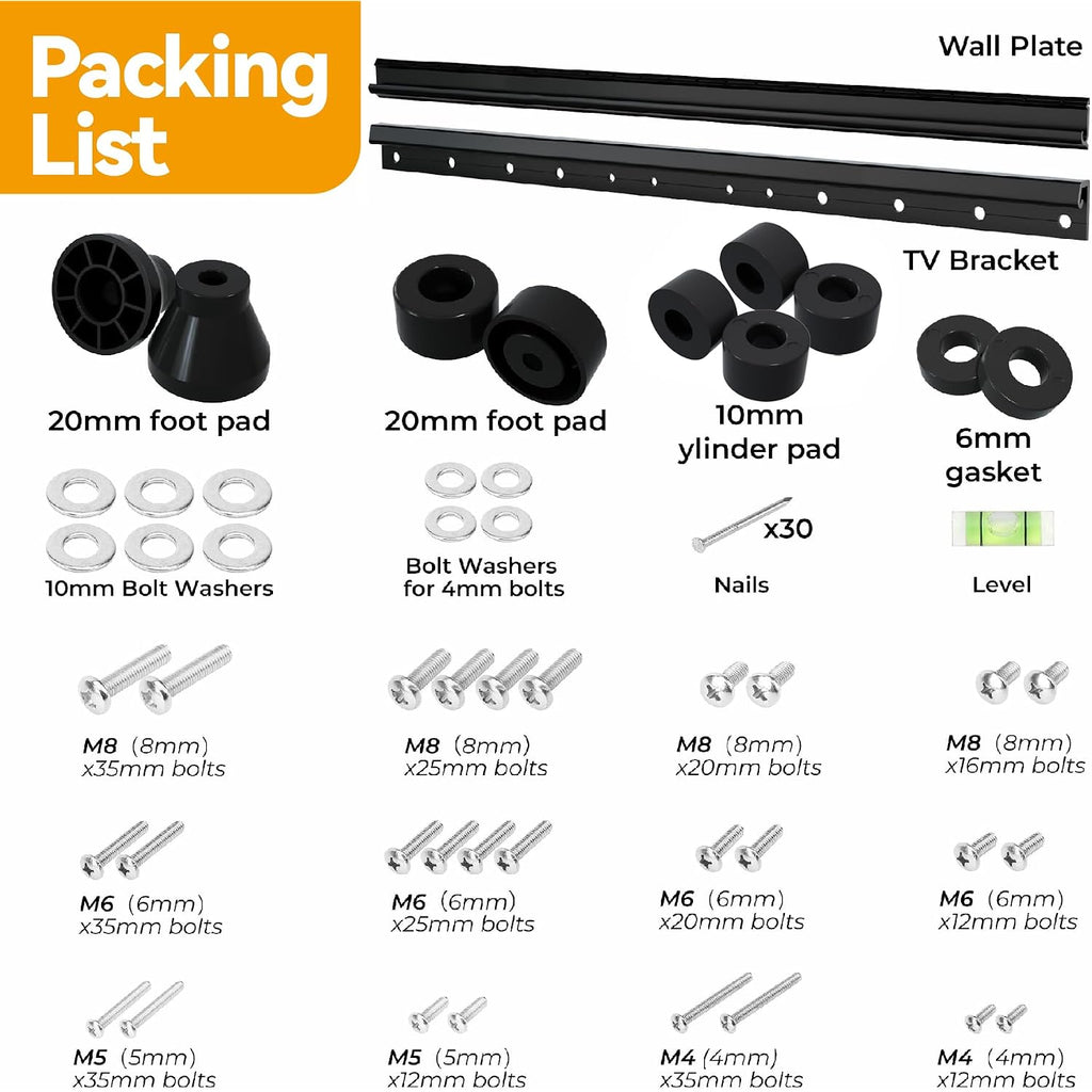 Studless Tv Wall Mount For 32-75 Inch Tvs, No Stud Drywall Tv Mount Holds Up To 150 Lbs, Low Profile, No Drill, Easy To Install For Bedroom Living Room, Bubble Level Included