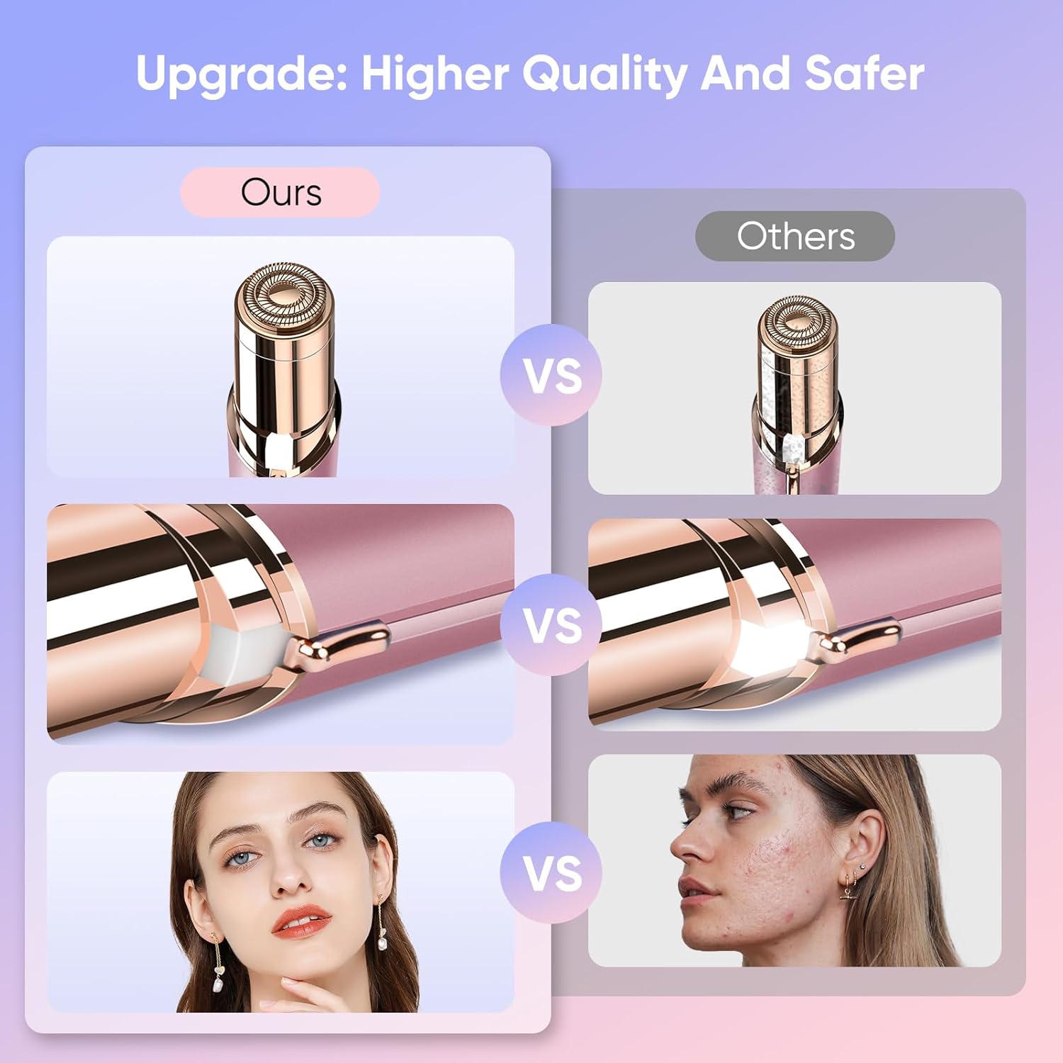 Flawless Facial Hair Remover for Women Painless Face Shaver -Mini Hair Remover, Electric Razor Shaver Portable Bikini Epilator for Lips, Chin, Armpit, Peach Fuzz, Fingers