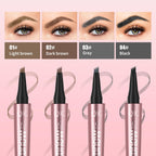 Qic 4-Tip Microblading Eyebrow Pen, Waterproof Brow Marker For Natural Hair-Like Strokes, Quick-Dry Smudge-Resistant, Light Brown