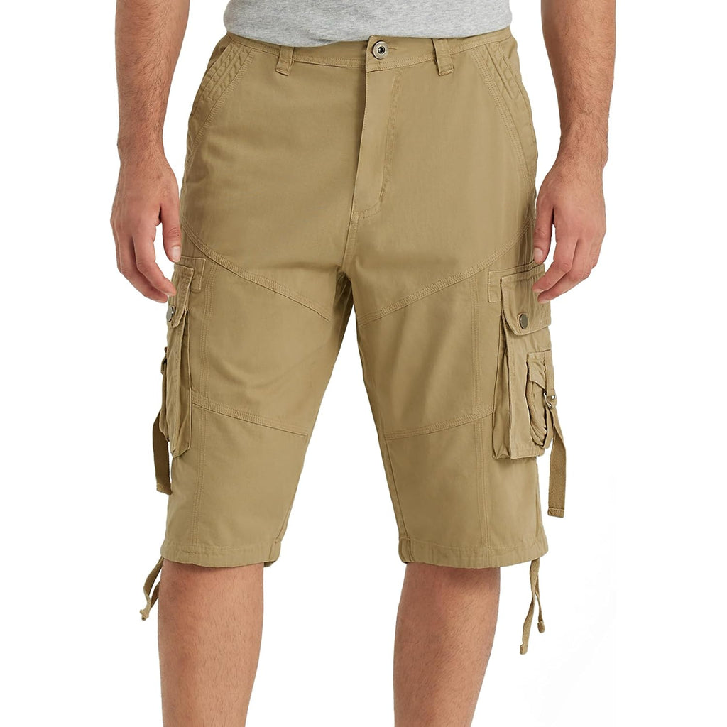 Cargo Shorts For Men Multi Pockets Mens Shorts Twill Below Knee 13 Inches Cotton Relaxed Fit Hiking Outdoor Work