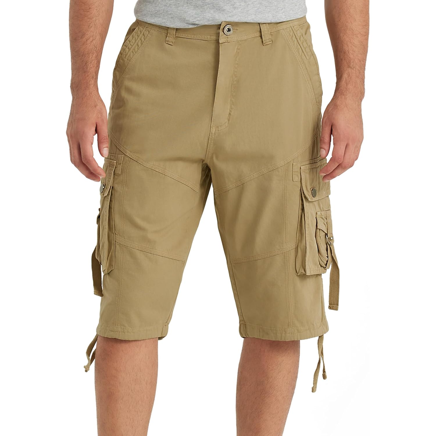 Cargo Shorts For Men Multi Pockets Mens Shorts Twill Below Knee 13 Inches Cotton Relaxed Fit Hiking Outdoor Work