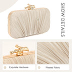 Freie Liebe Clutch Purses for Women Evening Bag Pleated Clutch Bag with Chain for Wedding Party | with Chain, for Wedding Party