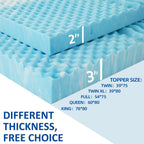 Sinweek 2 Inch Mattress Topper 5-Zone Memory Foam Mattress Topper Pressure Relief Soft Mattress Pad, Certipur-Us Certified, Twin Size Blue