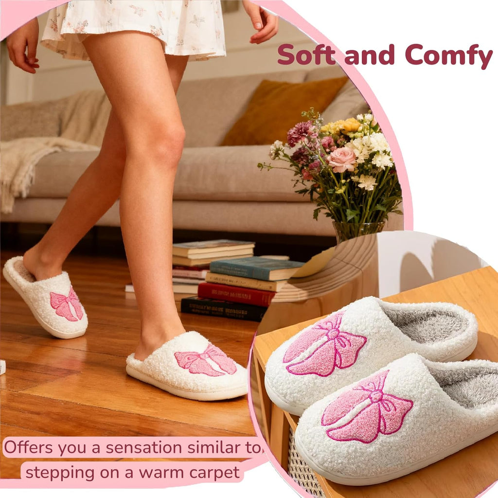 Cute House Slippers for Women Men Warm Cozy House Shoes Fuzzy Home Slippers with Memory Foam Indoor and Outdoor