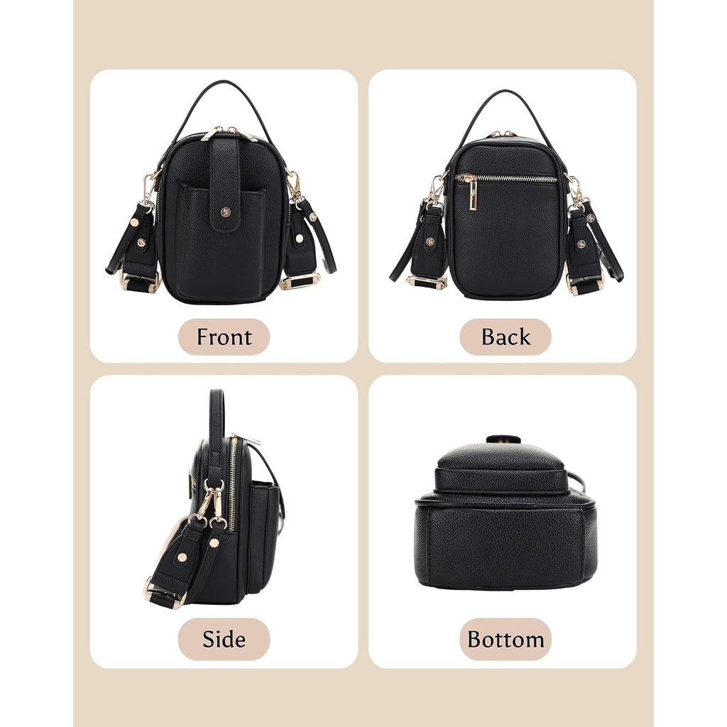 Gail Vegan Leather Multi Compartment Crossbody Bag