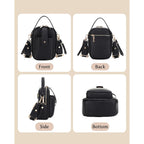 Gail Vegan Leather Multi Compartment Crossbody Bag