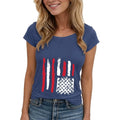 Women's Floral T-Shirts Graphic Loose Tees Sunflower Graphic Summer Short Sleeve Boho Casual Tops Flag-b