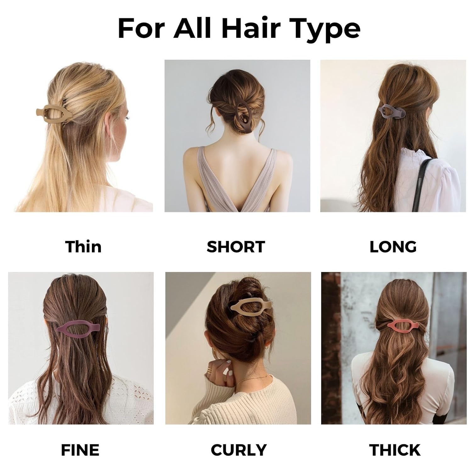 8 Pack Flat Hair Clips For Women,Matte No Crease Flat Claw Clips, Large Strong Hold Barrettes For Thick & Thin Hair, French Duckbill Styling Accessories