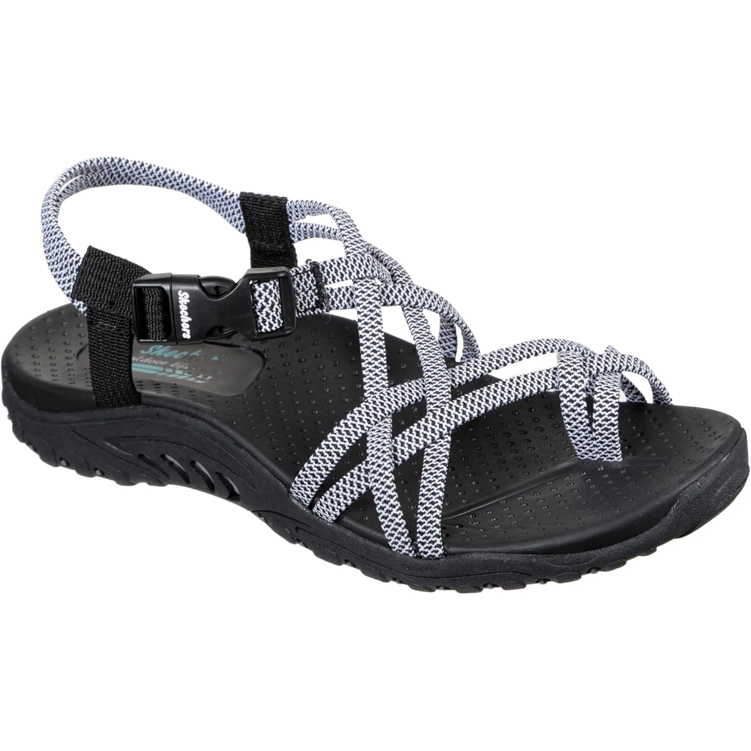 Skechers Women'S Reggae Irie Mon Multi-Strap Toe Thong Sandal