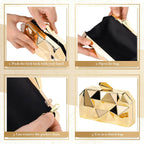 5 Pcs Clutch Purse For Women Evening Prom Purses Metallic Handbag Accessories For Wedding Banquet Retro Jewelry Gift Set