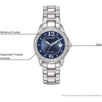 Citizen Women'S Eco-Drive Dress Classic Crystal Watch In Stainless Steel