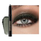 Chifure Eyeshadow Stick, Shimmer And Matte Cream Eye Shadow Brightener Sticks Eyeliner Pencil Crayon, Waterproof Long Lasting Eye Highlighter Stick Makeup,0.056 Oz(#4-Bottle Green)
