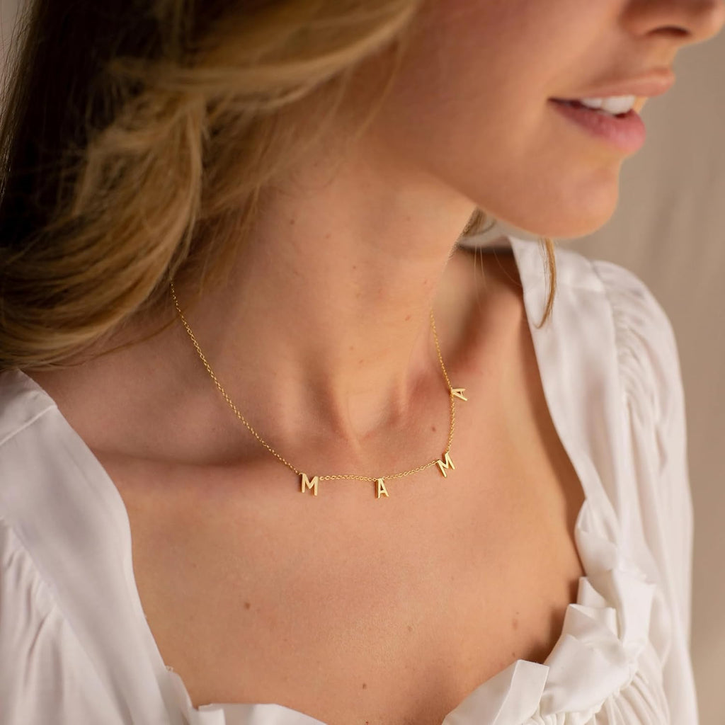 Eaciy Mama Necklaces for Women, Mother's Day Gifts for Mom, 14K Gold Plated Dainty Necklace Non Tarnish Jewelry, Gifts for New Mom