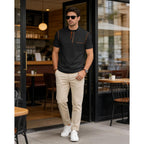Men'S Henley Shirt Short Sleeve T-Shirt Casual Top Pullover Summer Lightweight Tee Shirts With Button