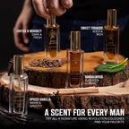 Viking Revolution Mens Cologne Sampler Sets - Travel Size Cologne For Men With Sandalwood, Spiced Vanilla, Coffee & Whiskey, Sweet Tobacco - Perfume Gift Set (4 Pack, 0.68Fl Oz Each)