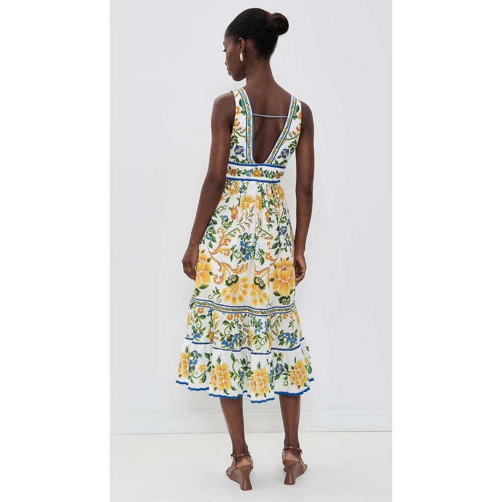 Farm Rio Women'S Emily Floral Tapestry Midi Dress