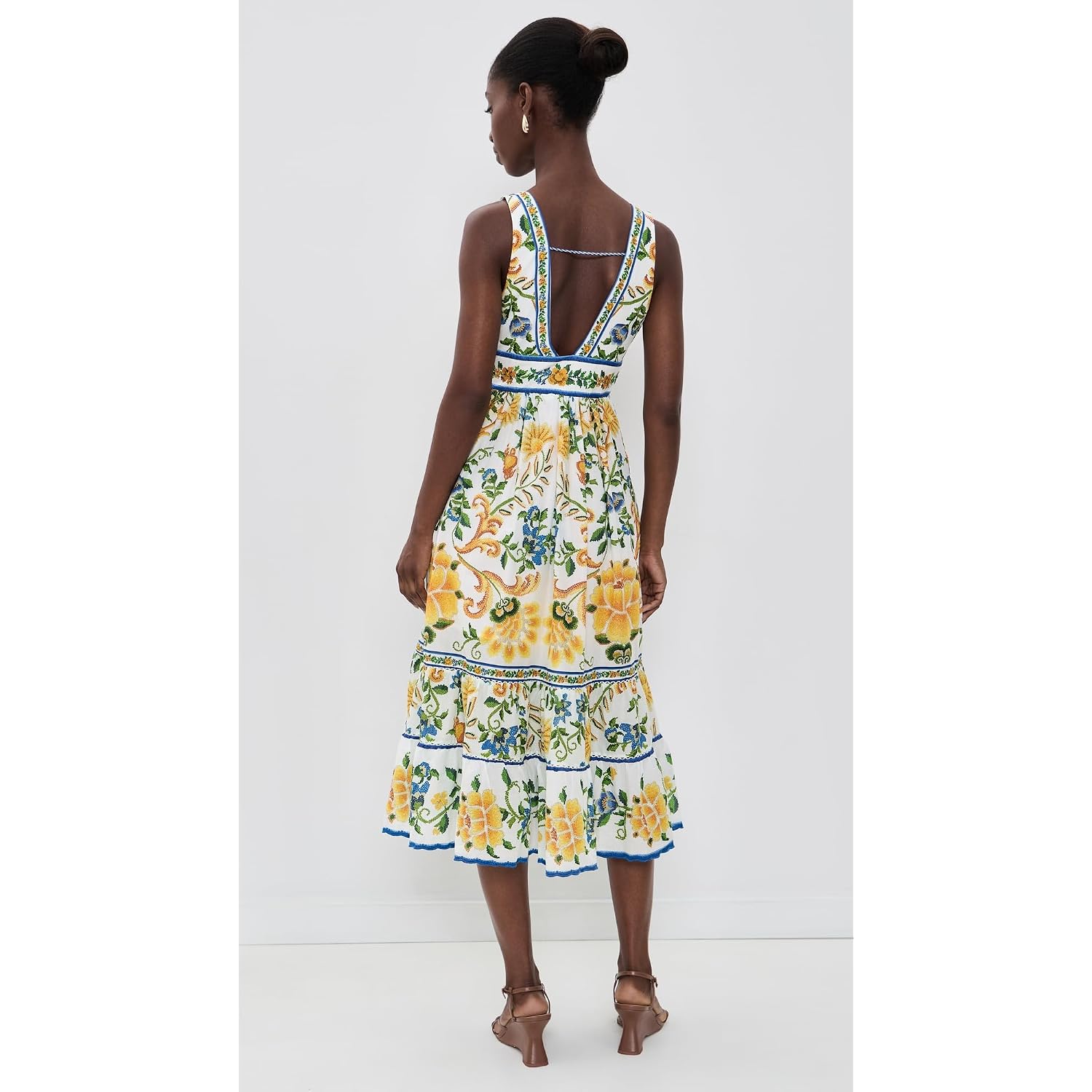 Farm Rio Women'S Emily Floral Tapestry Midi Dress