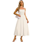 Ofeefan Womens Spaghetti Strap Maxi Dresses Smocked With Pockets 2026 Summer Spring Casual Boho Beach Long Sundresses