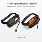 Tomtoc 1.5L Sling Bag With Rfid Blocking Crossbody Chest Pack For Men Women | Edc Minimalist Shoulder Bag, Water-Resistant Lightweight Carrying Waist Fanny Pack For Travel, Daily Commute, Hiking, Walking