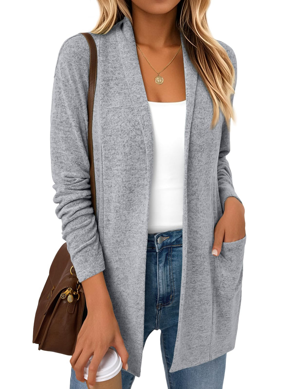 LILLUSORY Cardigan for Women Lightweight Cardigans Fall Fashion Outfits | Open Front Long Cardigan with Pockets, Business Casual Travel Outfits