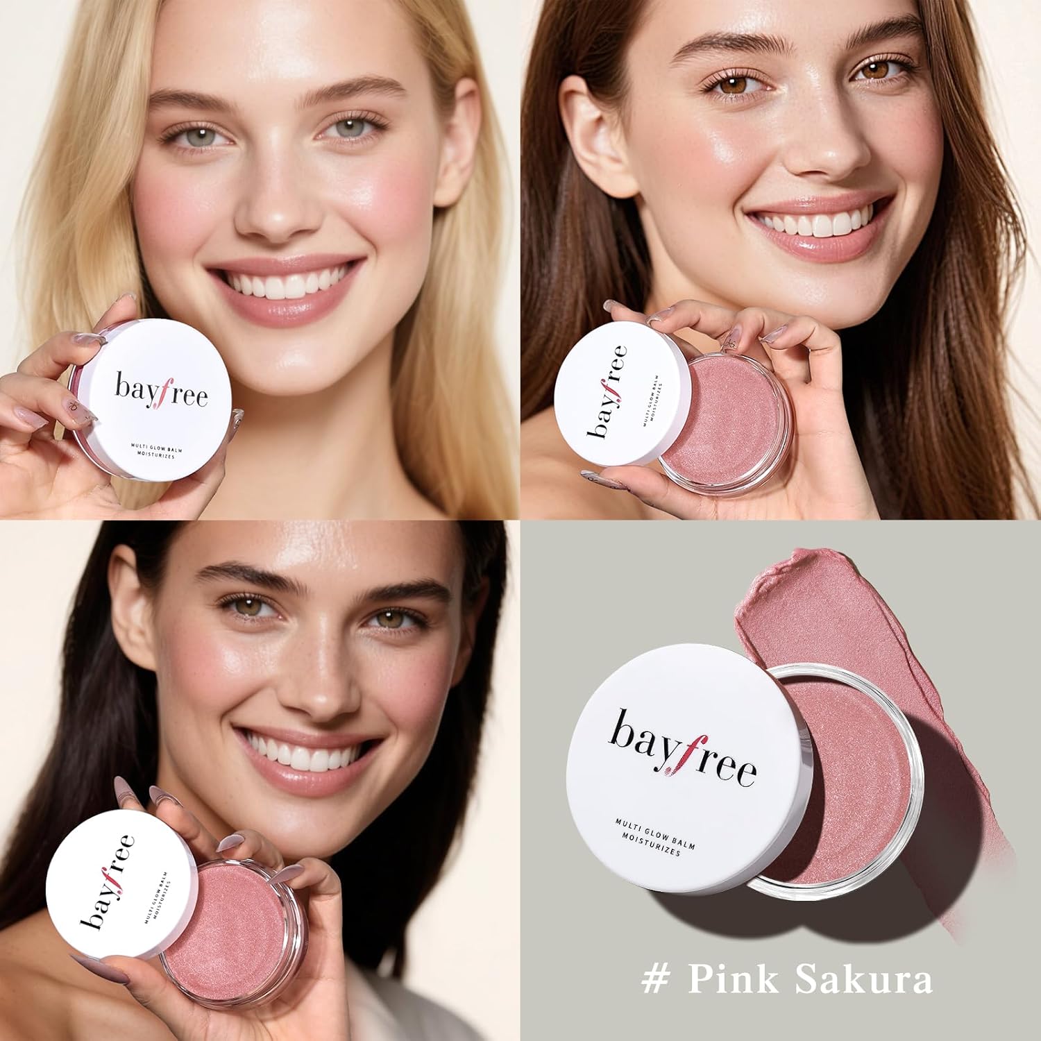 bayfree Multi Glow Balm, Cream Blush for Cheeks, Blush Balm Face Makeup, Radiant Finish, Hydrating, Creamy, Lightweight & Blendable Color, Face Makeup, 0.63 Oz