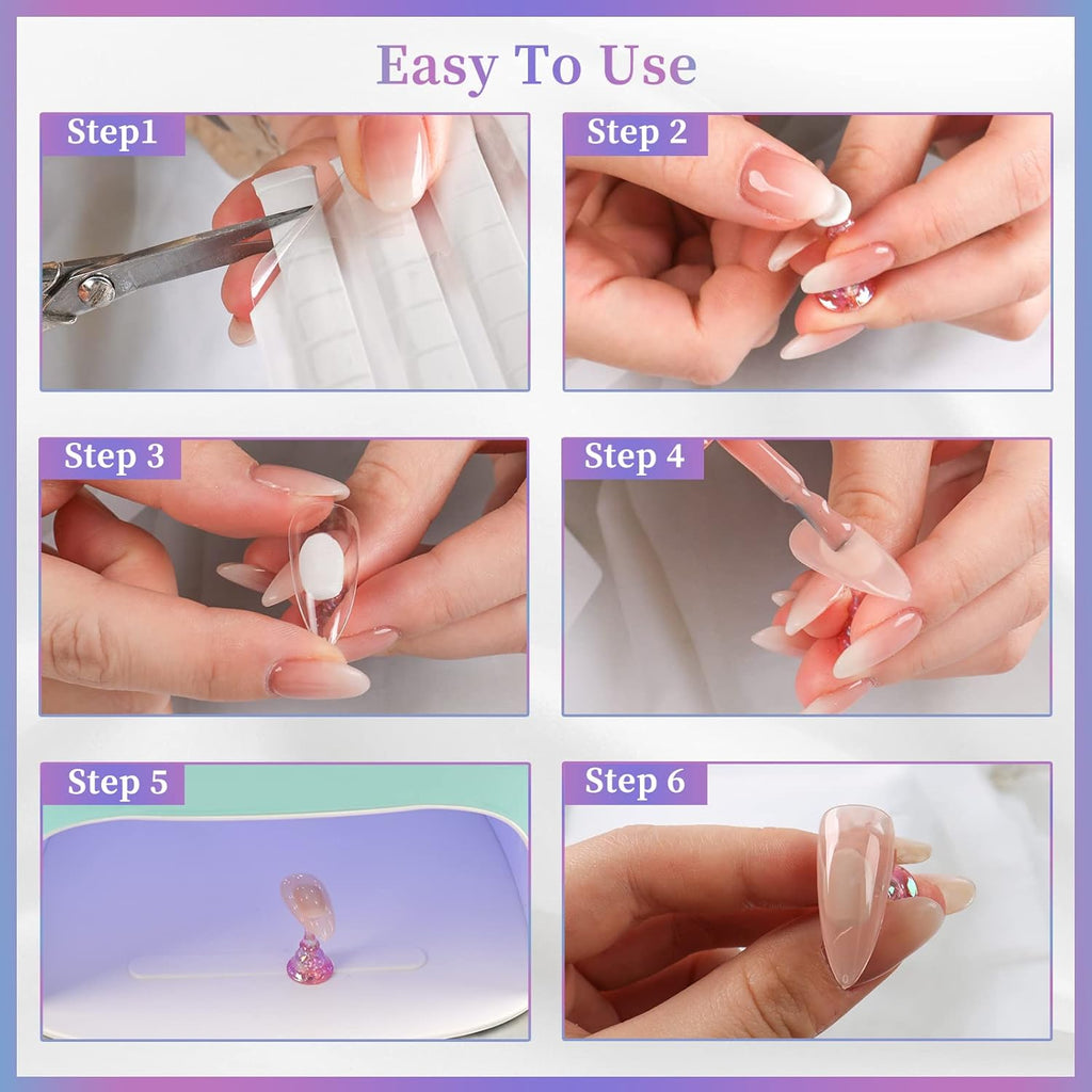 BQAN 2 Set Nail Holder for Painting Nails, Aurora Acrylic Nail Stand for Press on / Fake Nail Tips Training / Nails Display with 96 Pcs Reusable Display Clay