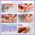 BQAN 2 Set Nail Holder for Painting Nails, Aurora Acrylic Nail Stand for Press on / Fake Nail Tips Training / Nails Display with 96 Pcs Reusable Display Clay