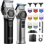Angfan Hair Clippers For Men 8000Rpm Brushless Motor 440C Steel Blades | Barber-Grade Cordless Clipper Trimmer Set, 5-Speed, For Fade Designs, Hair Cutting Tools For Professional Barbers