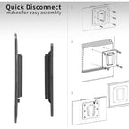 Vivo Black Rv Tv Mount For Screens Up To 43 Inches, Mount-Vwrv1 | Anti-Rust Quick Release Plastic Polymer Mount, Low Profile Wall Bracket For Camping, Vesa 100X100Mm, Holds 30 Lbs