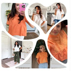 Vaoyiu Women Lace-Detail Flared Blouse Short-Sleeve Crew Neck Lace Poplin Mesh Swing Top Elegant Loose Intricate Back Design