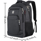 Laptop Backpack,Business Travel Anti Theft Slim College Backpack | Water Resistant Durable Computer Bag Gift For Women & Men Fits 15.6 Inch Laptop And Notebook - Black