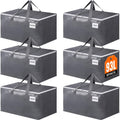 Large Moving Bags, Storage Bags With Zippers, Handles Moving Supplies With Lids, Heavy Duty Totes For Storage Bags For Space Saving, Moving And Storing 93L, 6 Pack