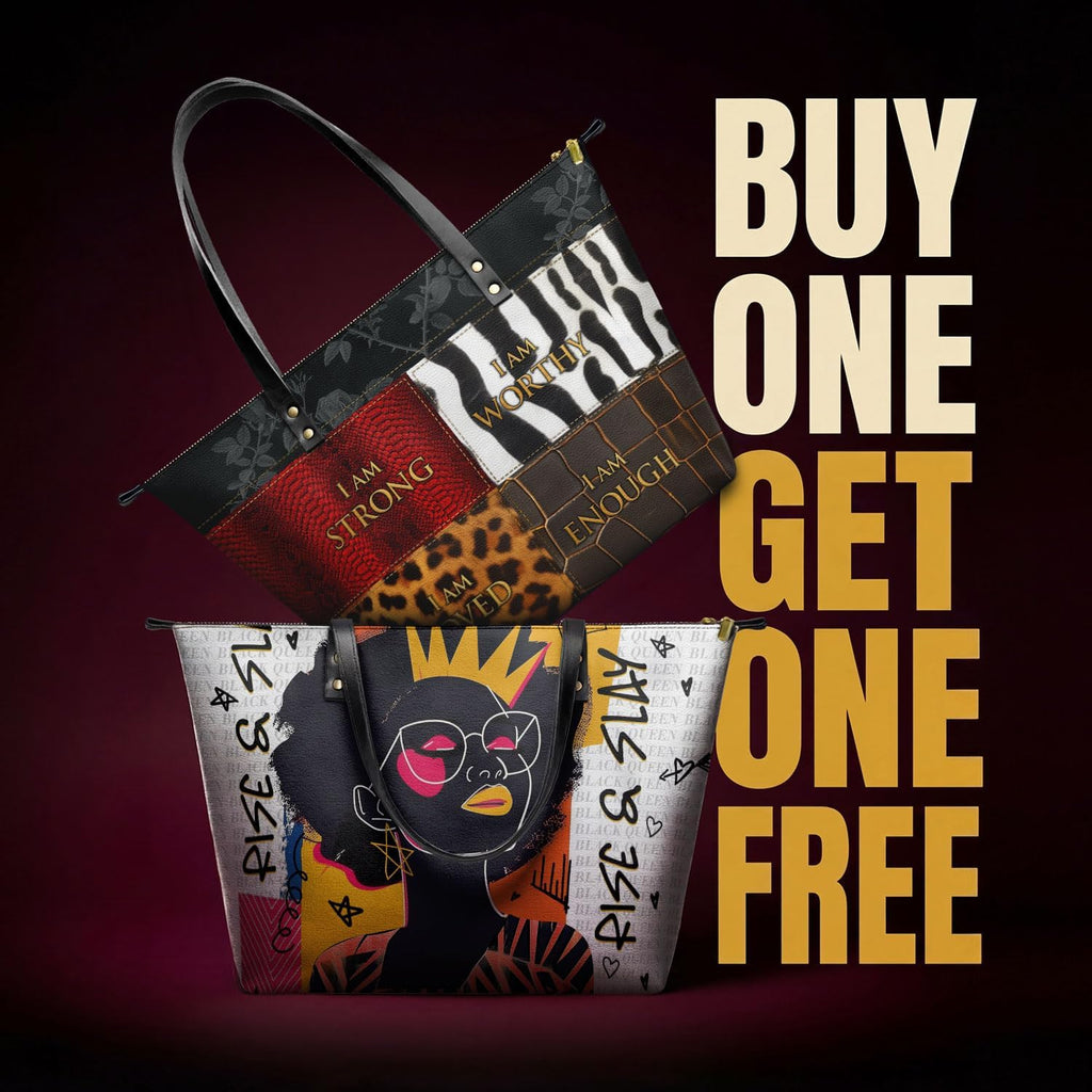 Afroyla Afrocentric Art Totebag for Black Women – Premium Leather, Work & Everyday Bag, Ideal Gift for Her on Mother's Day