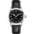 Hamilton Khaki Field Murph Automatic Men'S Watch, 38Mm Stainless Steel Case, Swiss Made, Black Dial Analog Wrist Watch For Men, 100M Waterproof, Sapphire Crystal, 3-Hand Movement, Cow Leather Strap