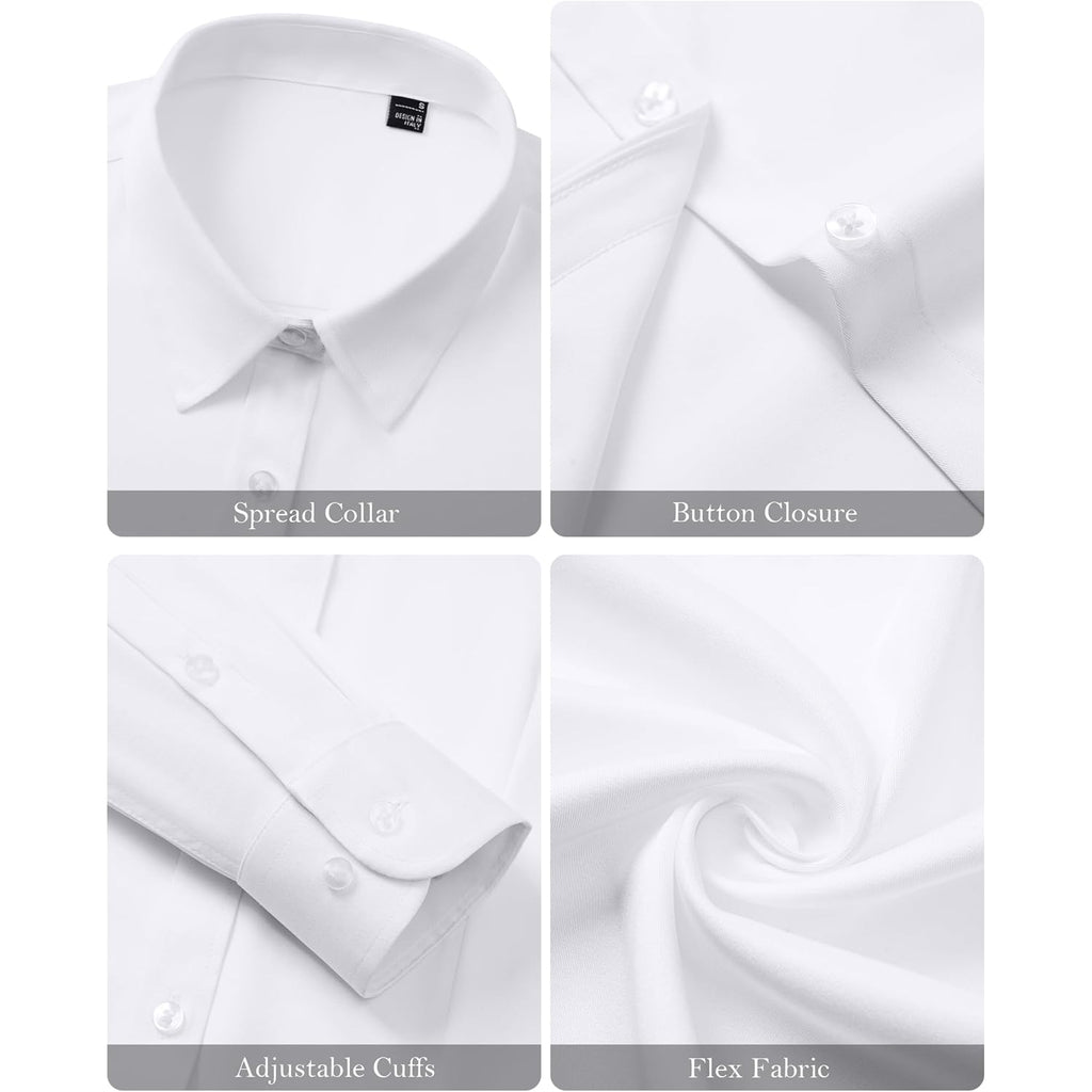 Button Down Shirts for Women Wrinkle Free Dress Shirt Classic Fit Long Sleeve Casual Business Blouse Work