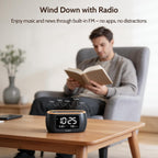 Housbay Digital Alarm Clock Radio For Bedrooms, Phone-Free Wake-Up With Dual Alarm, Night Light, Small Radio Clock For Bedside | Phone-Free Wake-Up With Dual Alarm, Fm Radio For Favorite Stations, Small Radio Clock For Bedside, Battery Backup