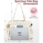 Cute Corduroy Tote Bag For Women - Large Capacity Multi-Pocket Shoulder Bag With Zipper