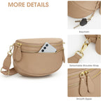 Kattee Crossbody Bag Bum Bags For Women, Leather Fanny Packs Belt Bag, Spacious Sling Purses For Women With Rfid Blocking, Tan