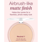 Mineral Fusion Pressed Powder Foundation - Matte Finish Face Powder For Fair Skin With Peachy Undertones - Age Defying Foundation Makeup - Talc Free, Hypoallergenic, Cruelty-Free (Neutral 1)