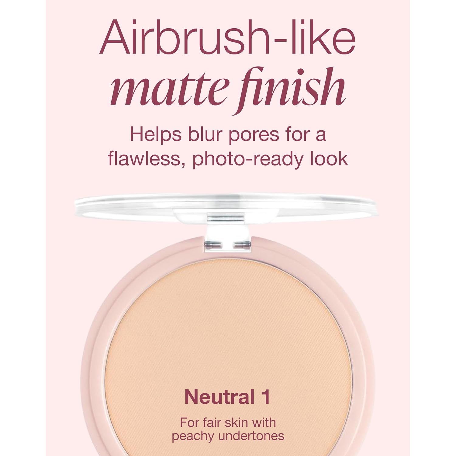 Mineral Fusion Pressed Powder Foundation - Matte Finish Face Powder For Fair Skin With Peachy Undertones - Age Defying Foundation Makeup - Talc Free, Hypoallergenic, Cruelty-Free (Neutral 1)